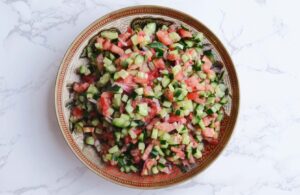 A plateful of salad Mediterranean salad