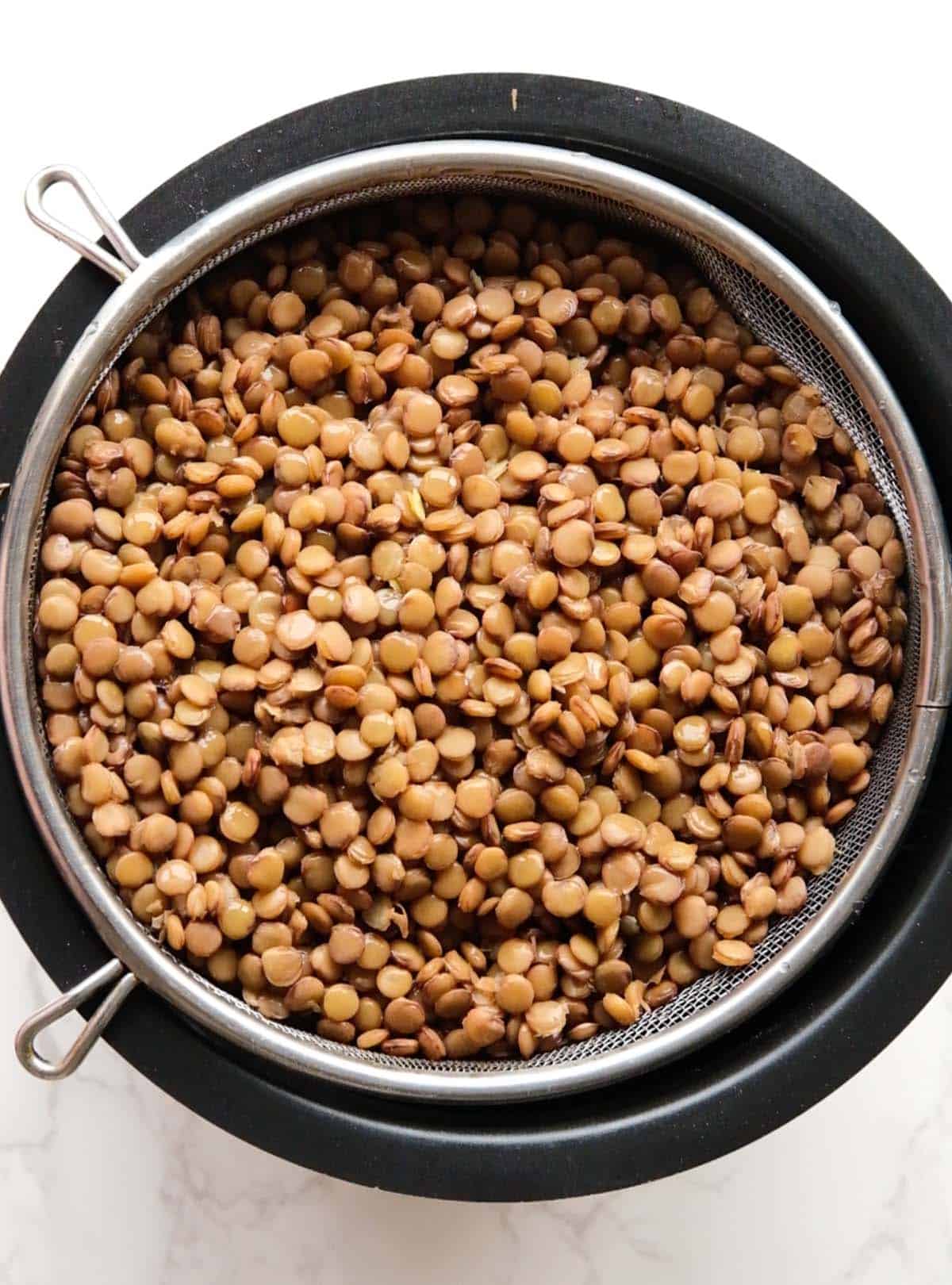 How to cook lentils in rice cooker-8. Leave it in the strainer to cool