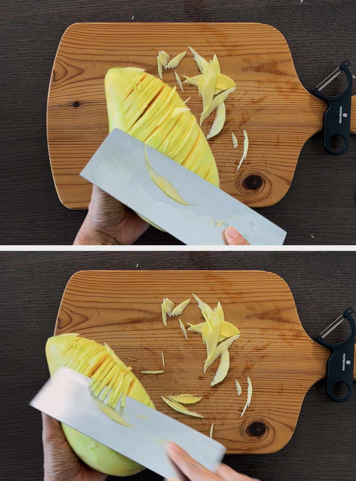 Slicing Mango for Mango salad