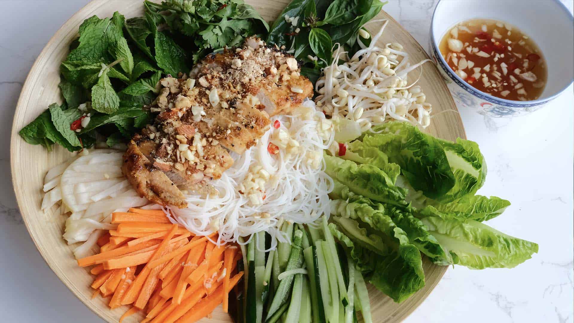 Vietnamese chicken noodle salad