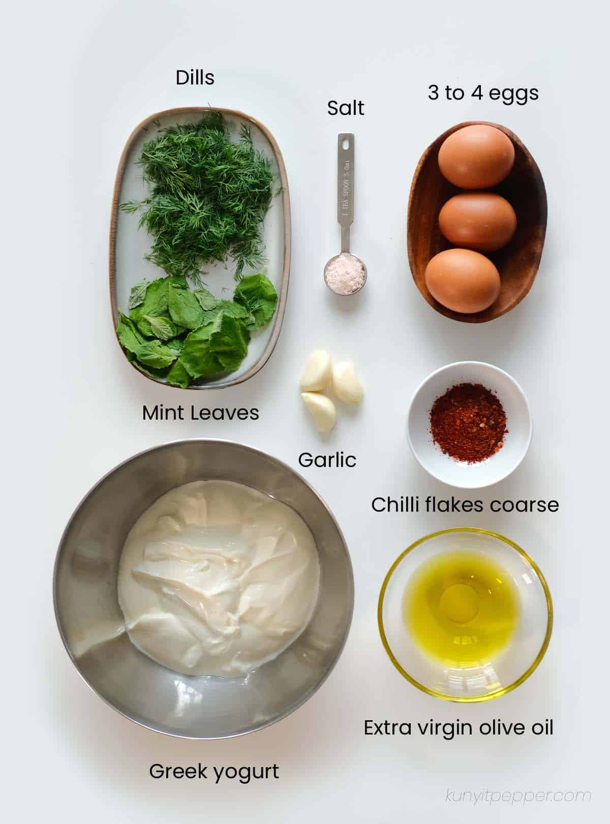 Ingredients to make Turkish egg