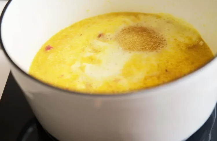 broth boiling in a pot