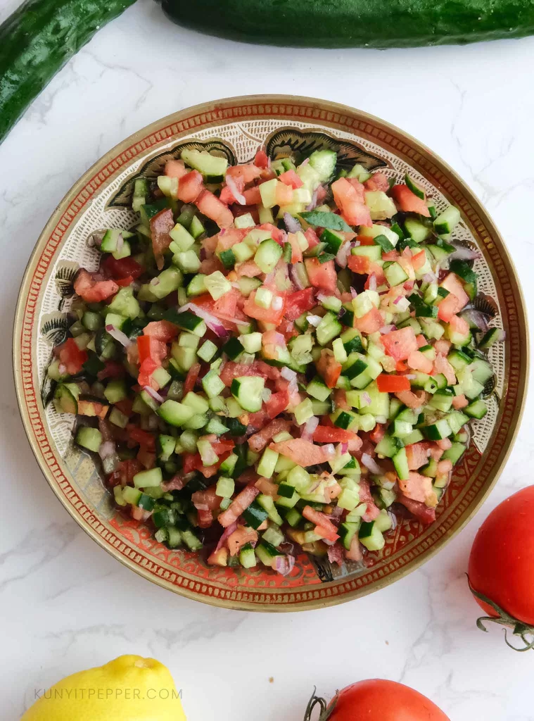 Mediterranean cucumber & tomato salad - Salad Shirazi