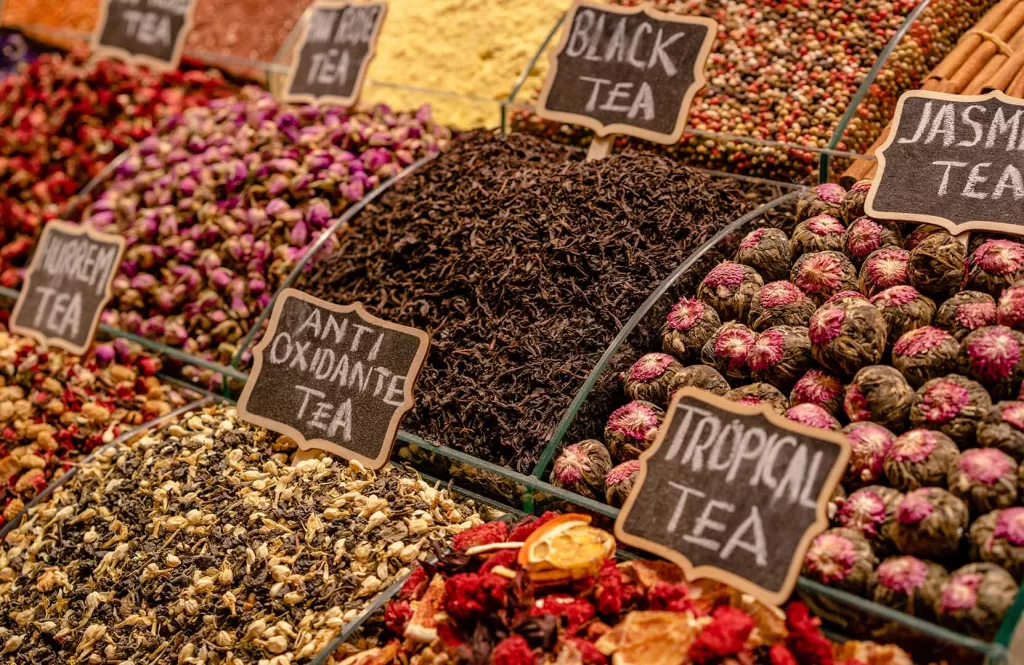 Different variety of teas