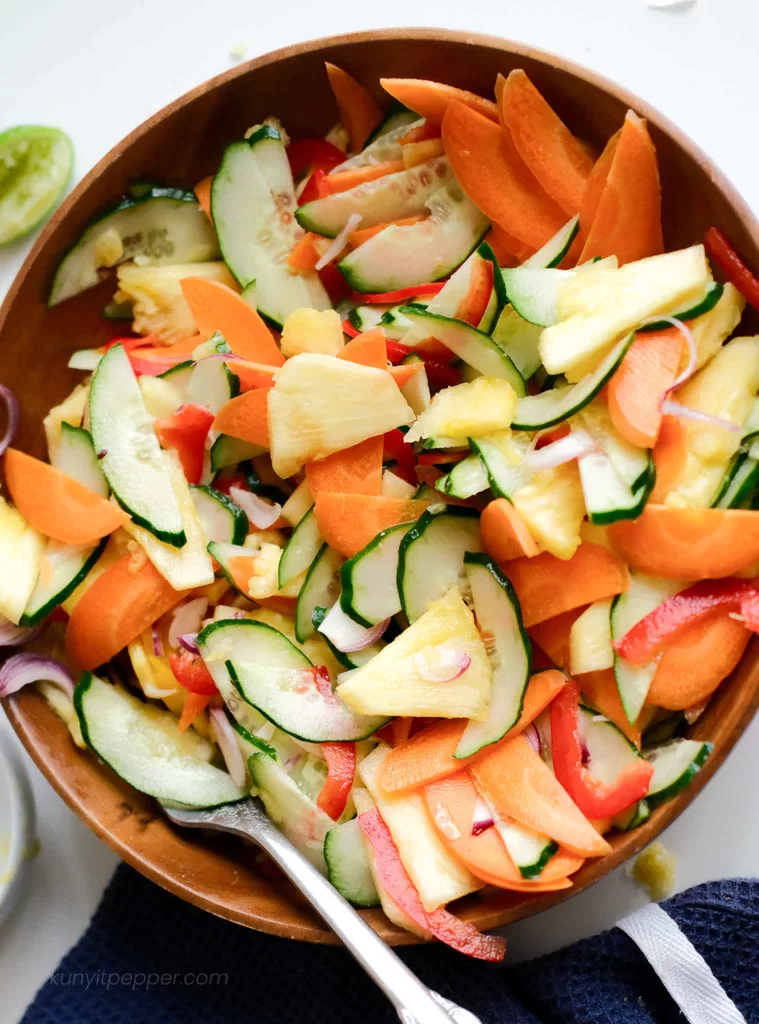 Pineapple salad in a bowl