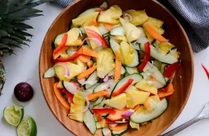 Pineapple salad in a bowl