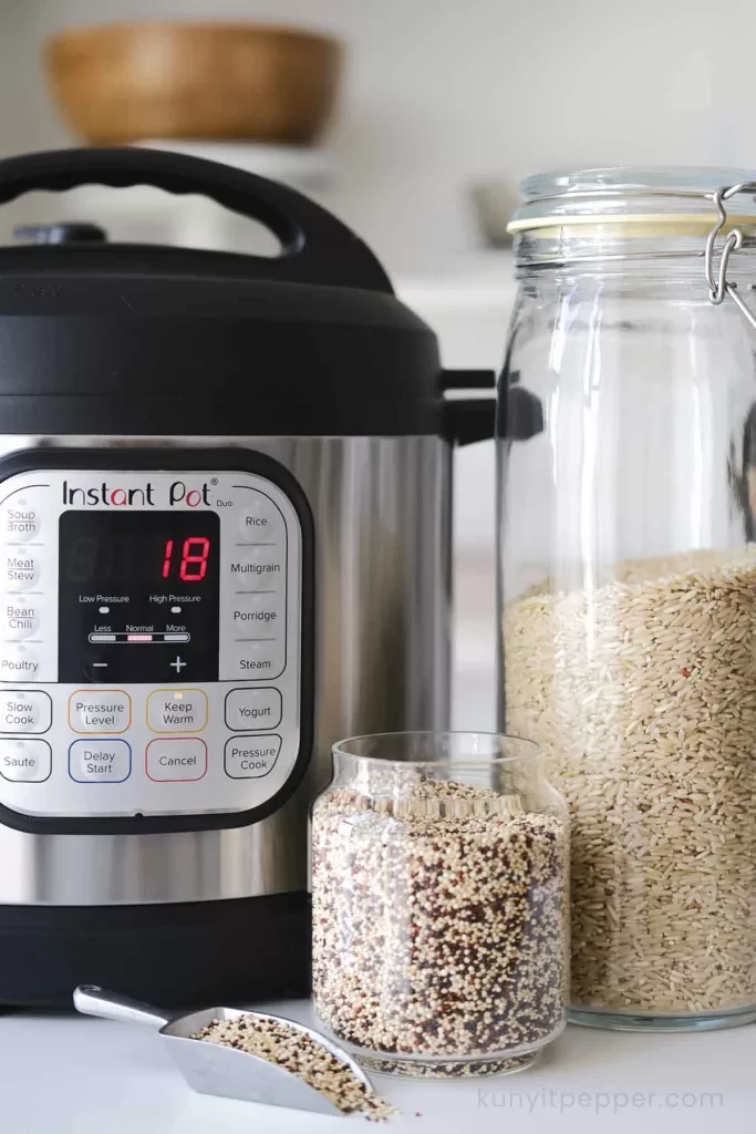 Quinoa, brown rice and instant pot