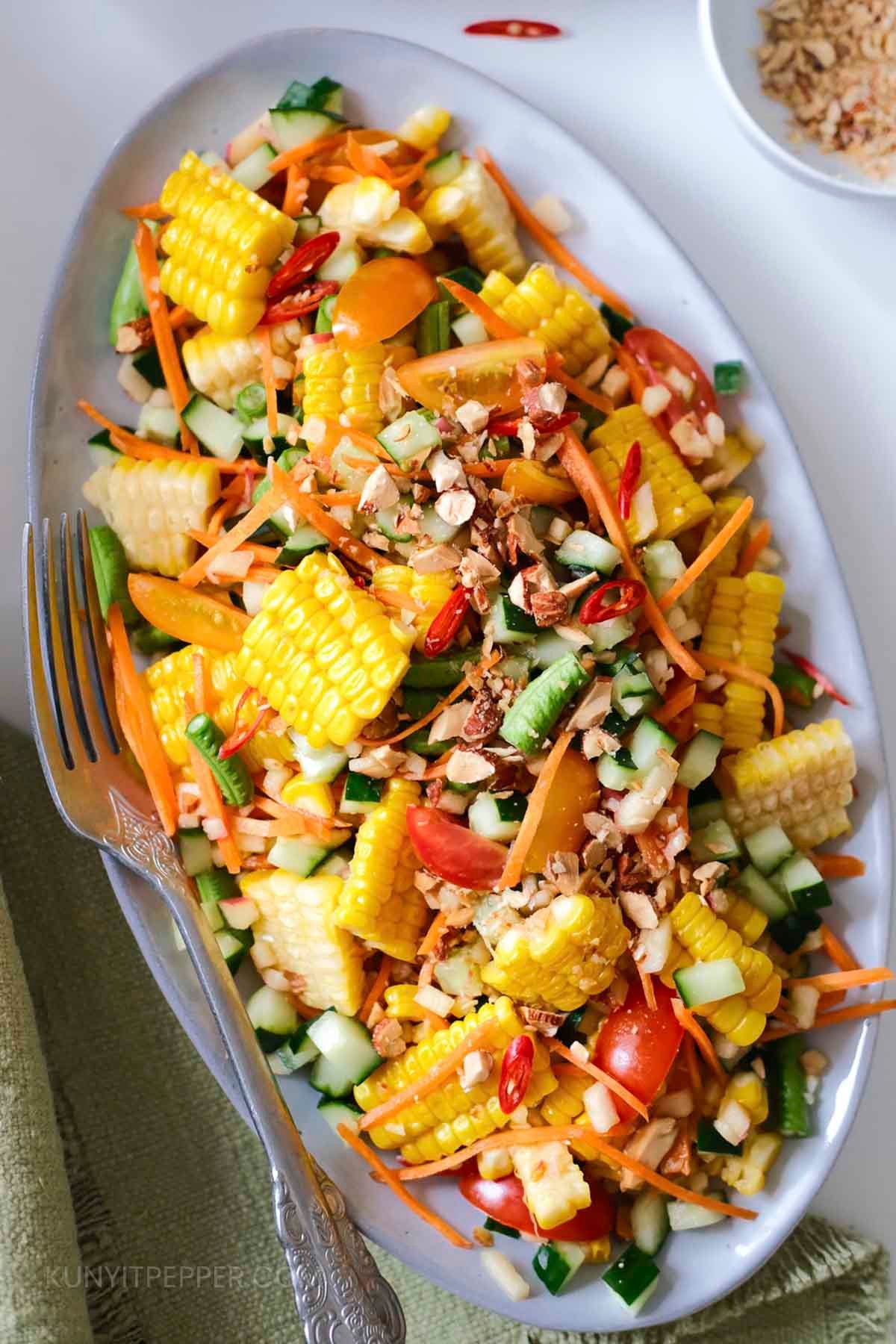 Thai Spicy Corn and Cucumber Salad
