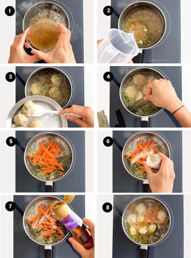 Step by step in building the broth