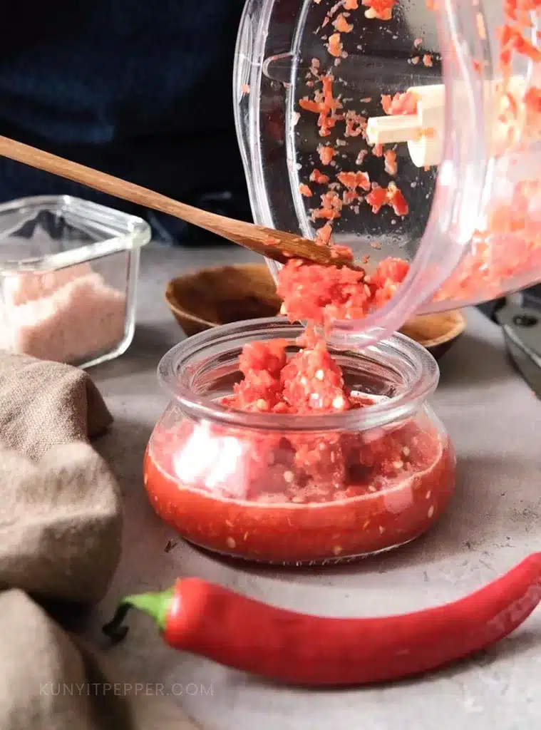 3-Ingredients Sambal Oelek in a jar