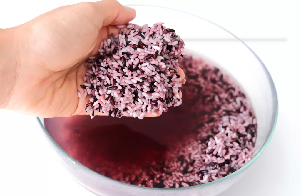 Purple Sticky Rice Soaking