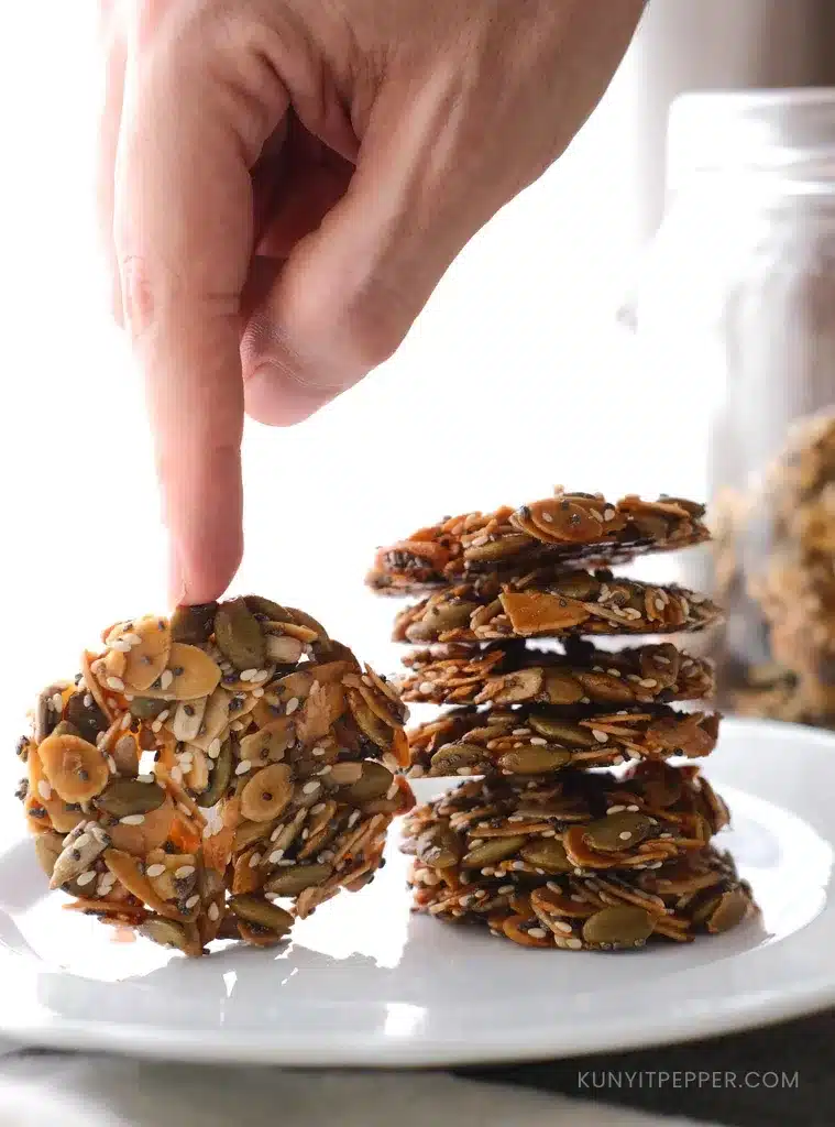 Round Almond Florentine Crisp with Honey